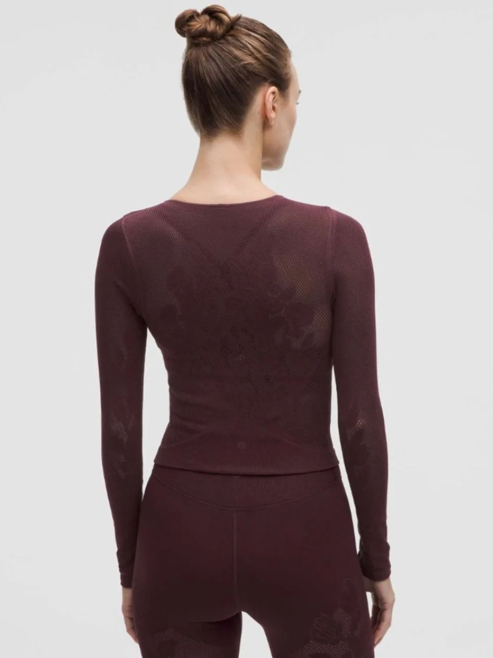 LULULEMON REVEALKNIT FLORAL LONG SLEEVE GOODNIGHT PLUM SIZE XL